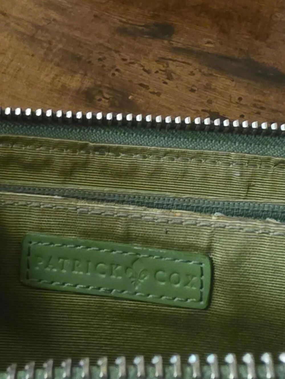 Vintage Patrick Cox Fleur-de-Lis Monogram Zip Around Long Wallet Y2K Canvas